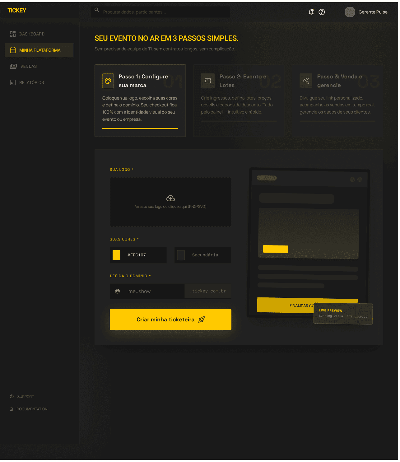 Ilustração de criação de evento